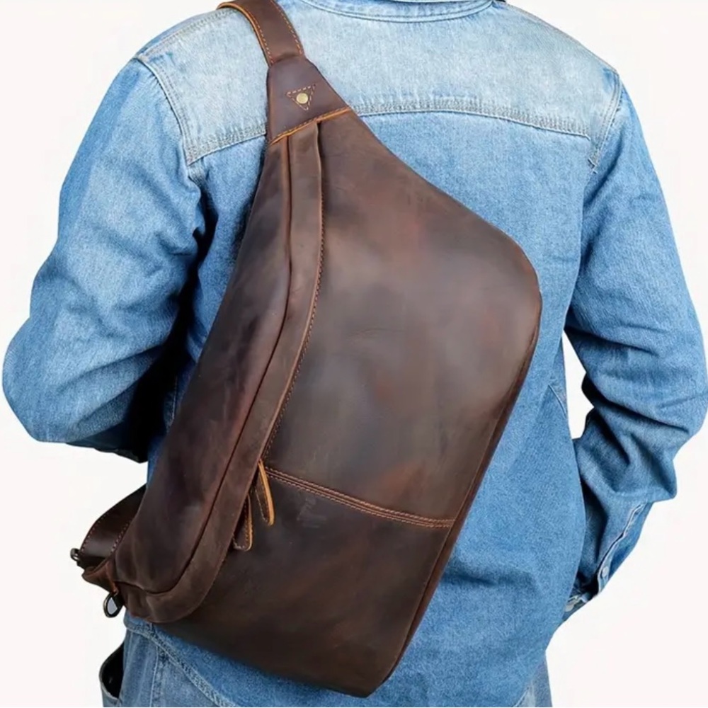 Brown Leather Sling Bag